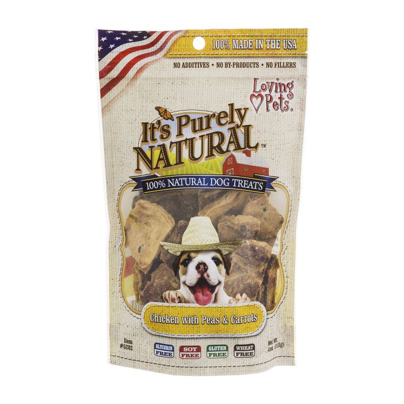 Loving Pets It's Purely Natural Chicken with Peas & Carrot Chews (4 oz Pack)