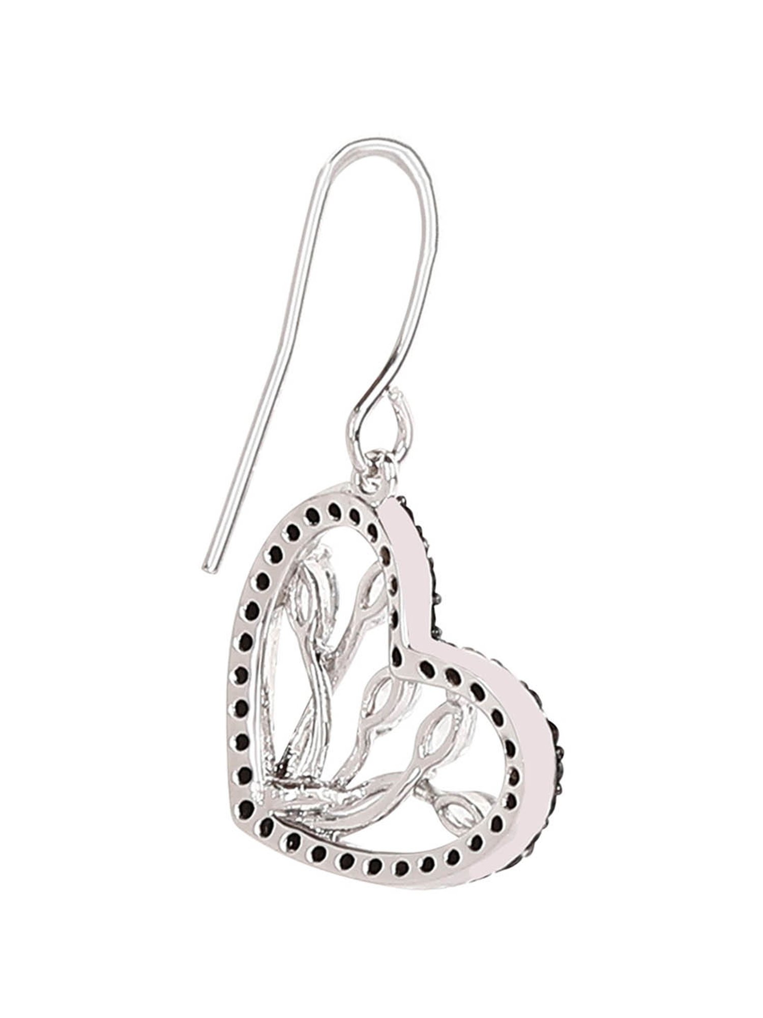 The Real Effect London Intricate & Contemporary 800 Silver Heart Earrings for Women