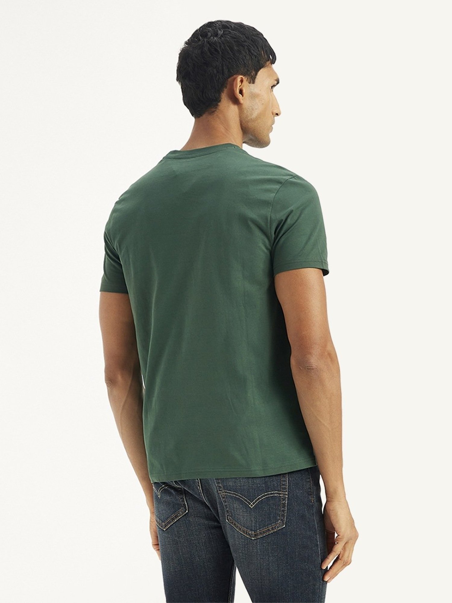 Levi's Green Cotton Regular Fit Printed T-Shirt