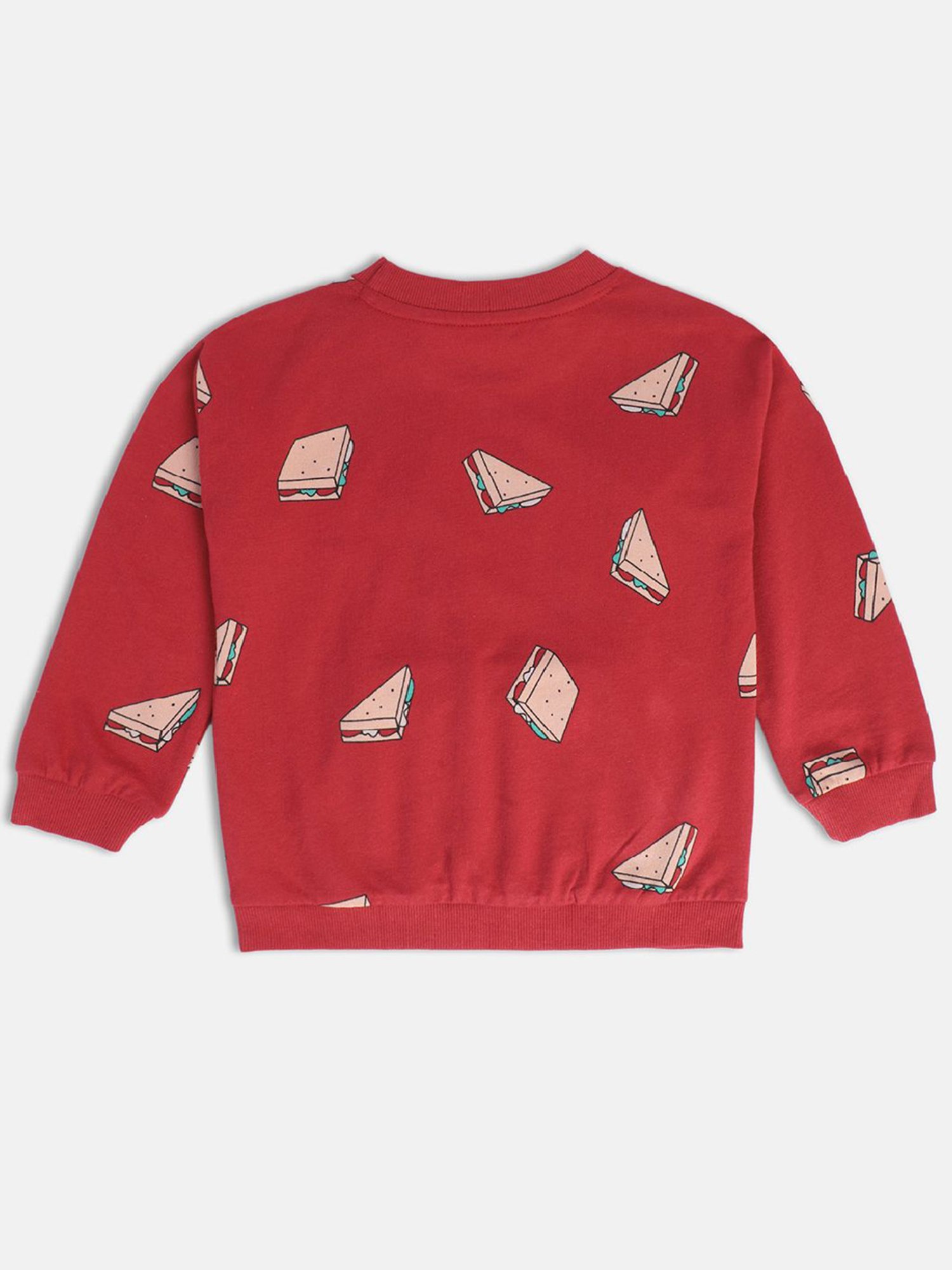 MINIKLUB Kids Red Printed Full Sleeves Sweater