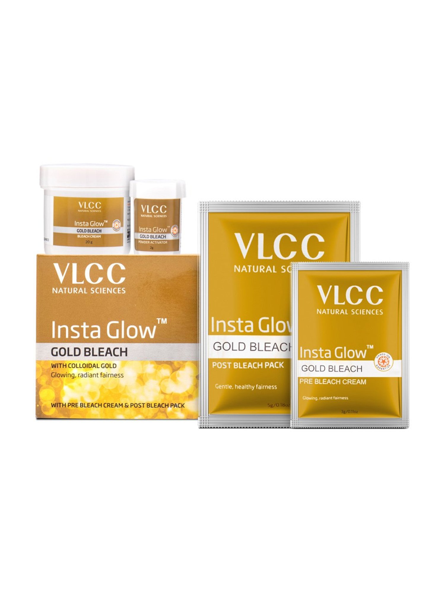 VLCC Insta Glow Gold Bleach - Pack of 12