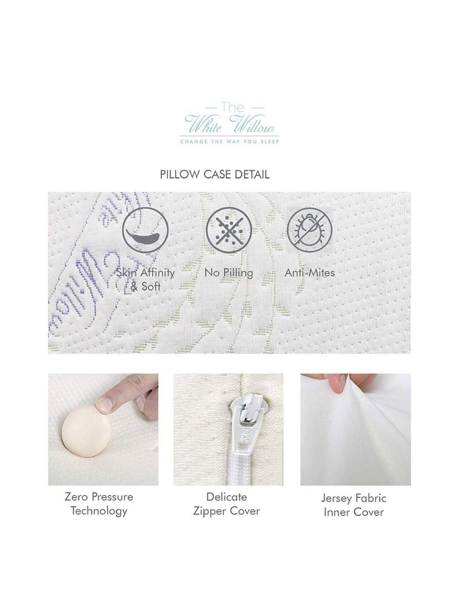 The White Willow White Cervical Contour Kids Pillow - Set of 1