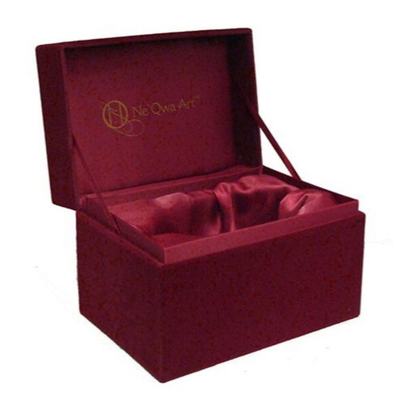 NeQwa 7" White and Red Hand Painted Blown Glass Finial Christmas Ornament