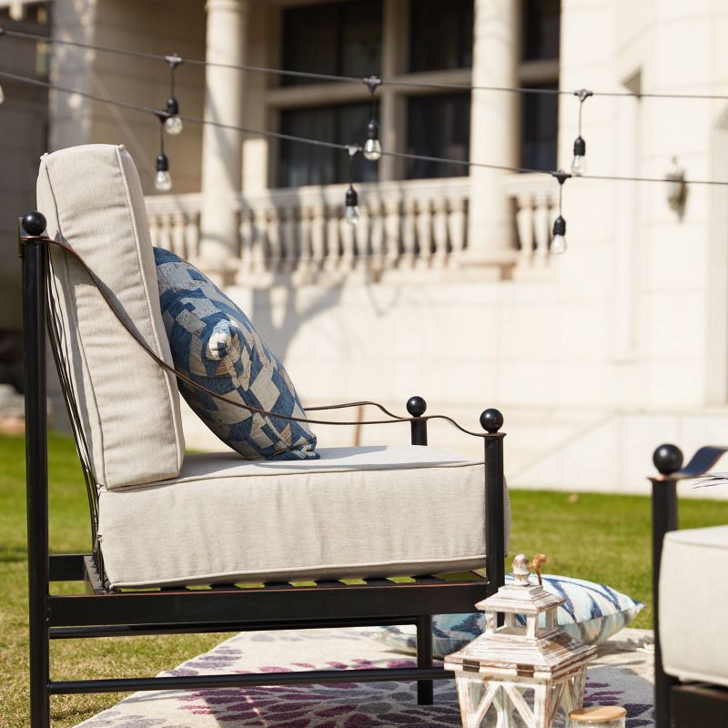 5pc Conversation Steel Patio Seating Sets Cream -  Lokatse