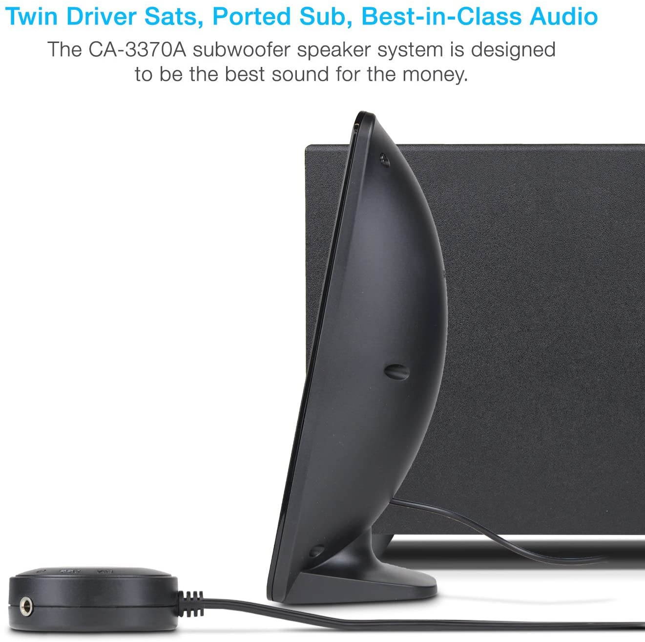 2.1 Speaker Sound System with Subwoofer and Control Pod - Great for Music, Movies, Multimedia PCs, Macs, Laptops and Gaming Systems