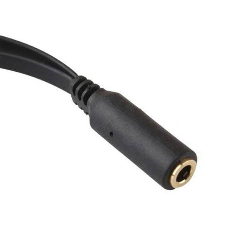 3.5mm 1 Female to 2 Male Y Splitter 3.5mm Headset Splitter Adapter Cable F L/R Audio Microphone MIC PC Headset