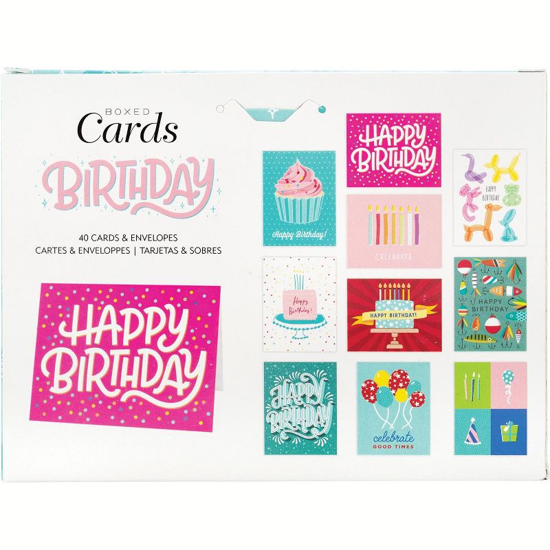 American Crafts A2 Cards W/Envelopes 4"X6" 40/Box-Blank - Birthday