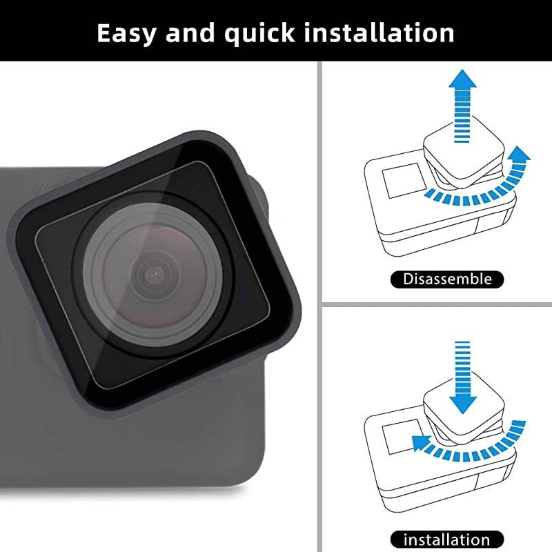 2 Pack  Protective Lens Replacement for GoPro Hero 6 5 Black Glass Cover Case Action Camera Accessories KitsGray