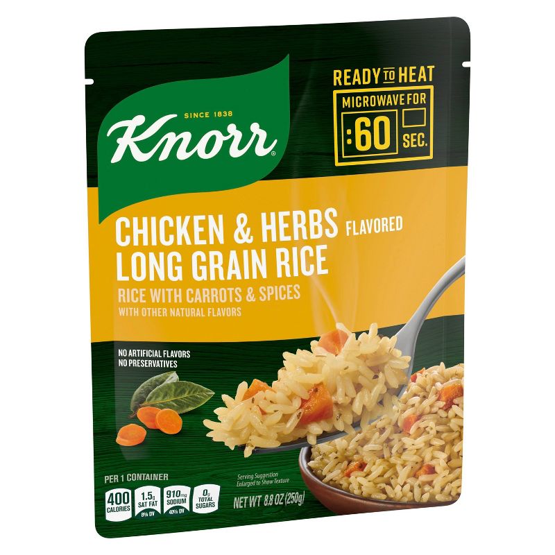 Knorr Ready to Heat Chicken Flavored Long Grain Rice with Herbs - 8.8oz