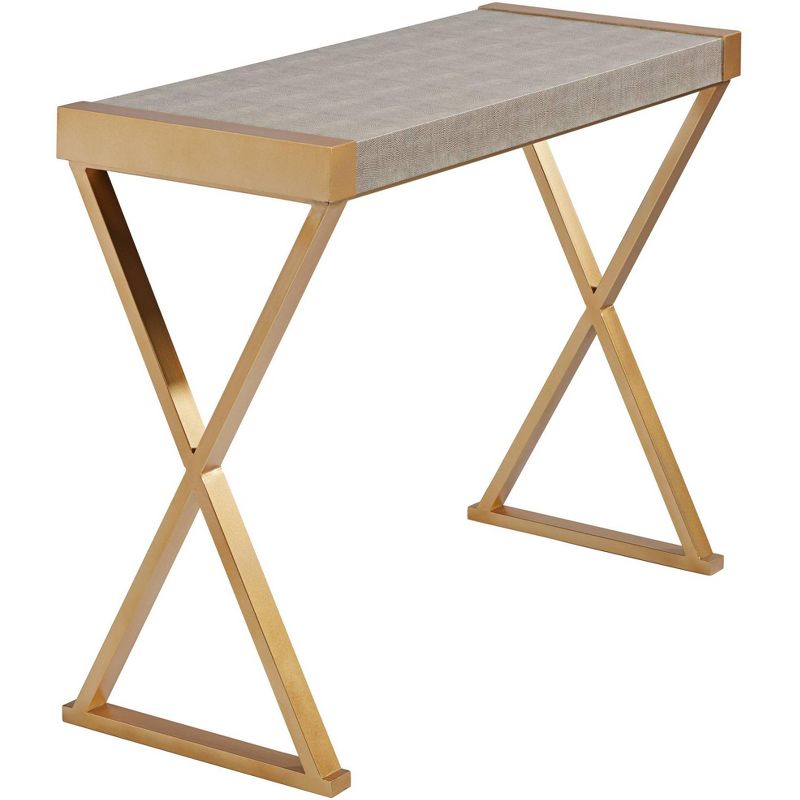 55 Downing Street Sands Point 39" Wide Gray and Gold Console Table