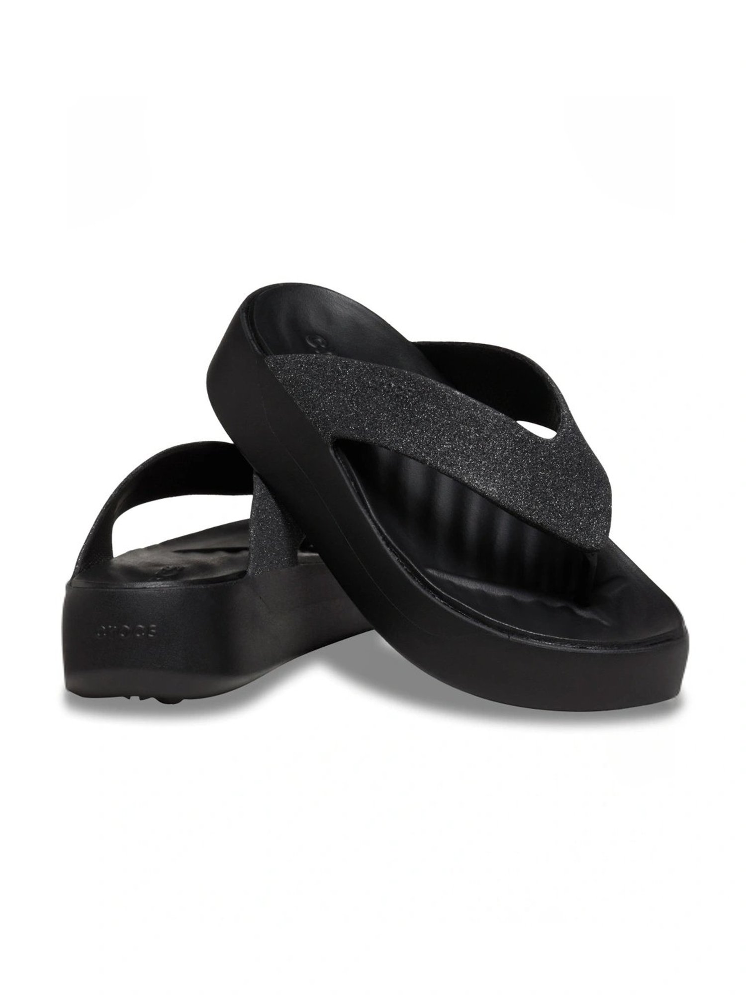 Crocs Women's Getaway Black Wedge Flip Flops