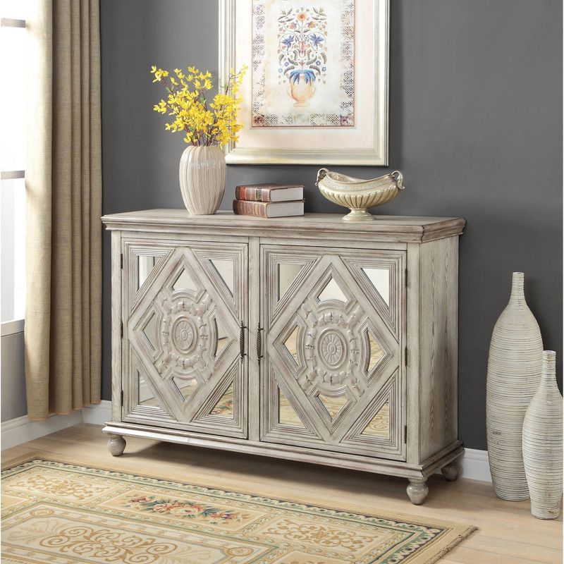 Alessandra 2 Door Credenza Ivory - Treasure Trove Accents