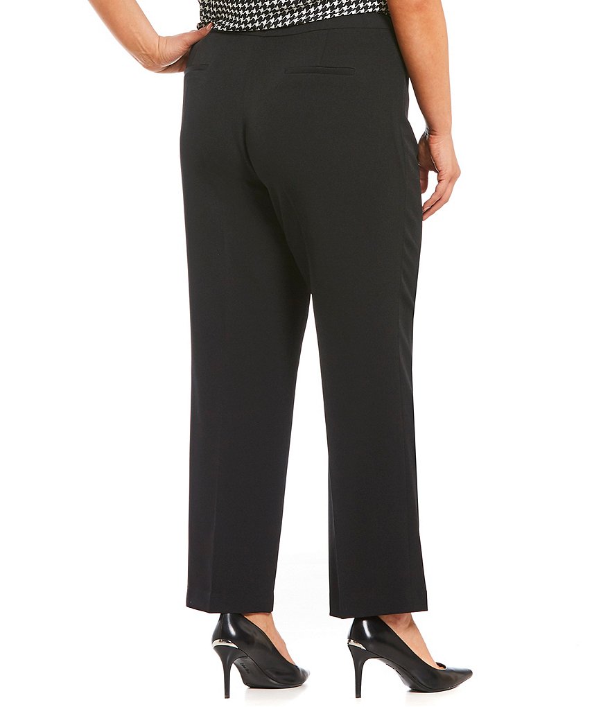 Kasper Plus Size Solid Crepe Slim Pant