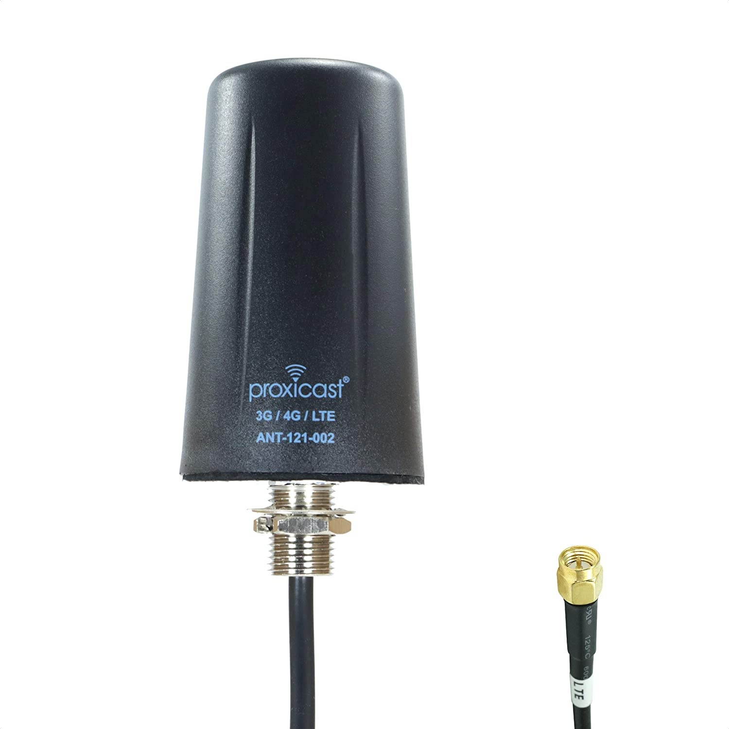 Vandal Resistant Low Profile 3G/4G/LTE Omni-Directional Antenna - 3-5 dBi Gain - Fixed Mount - 10 ft Coax Lead - for Cisco Cradlepoint Digi Novatel Pepwave Proxicast Sierra Wireless and Others