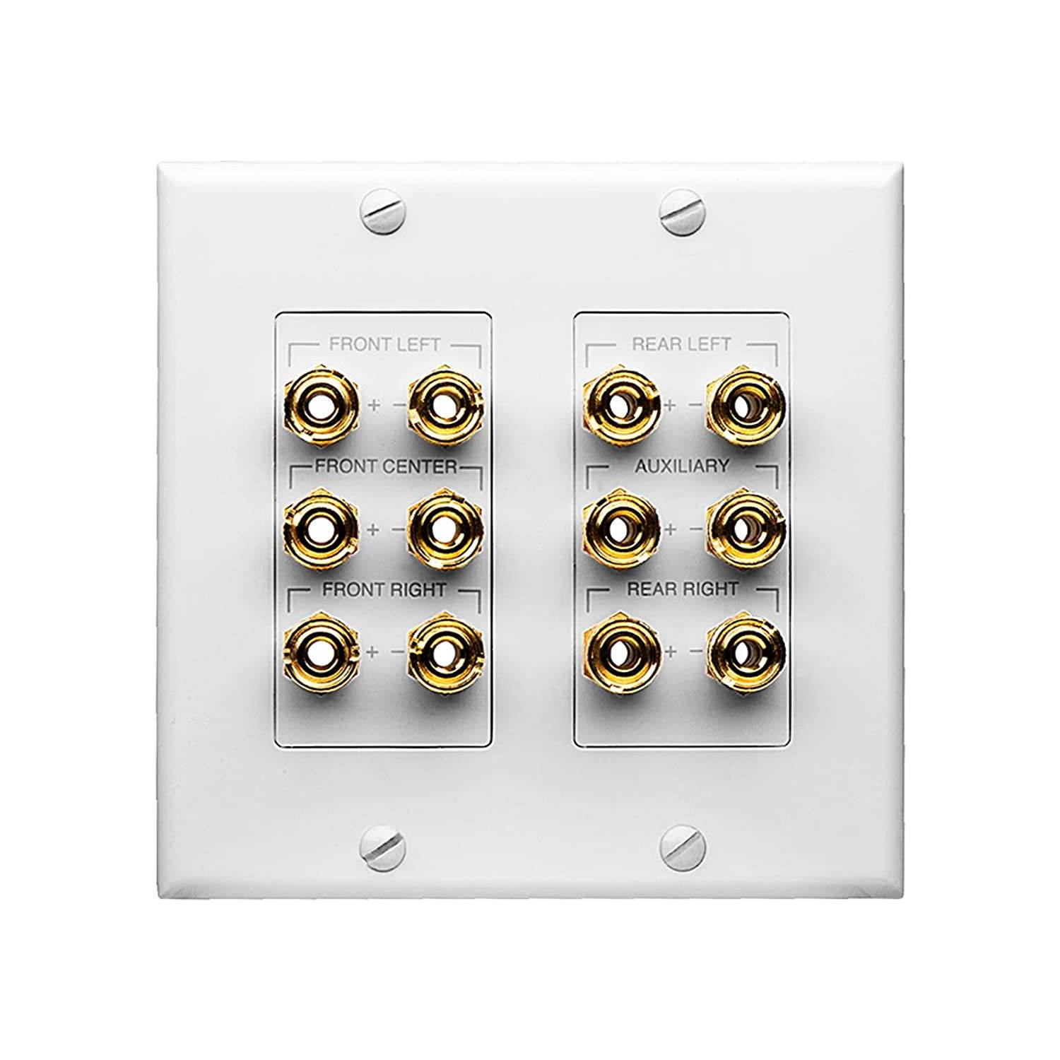 OSD WP12 Banana Binding Post Gold Plated Terminal Decora Style for 6-Speakers (White)