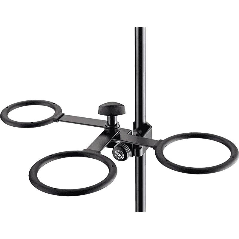 Konig & Meyer 15910.000.55 - Mute Holder - Stand Attachment - 3 Mutes/Trumpets, Cornets or Flugelhorns- Professional Grade - German Made - Black