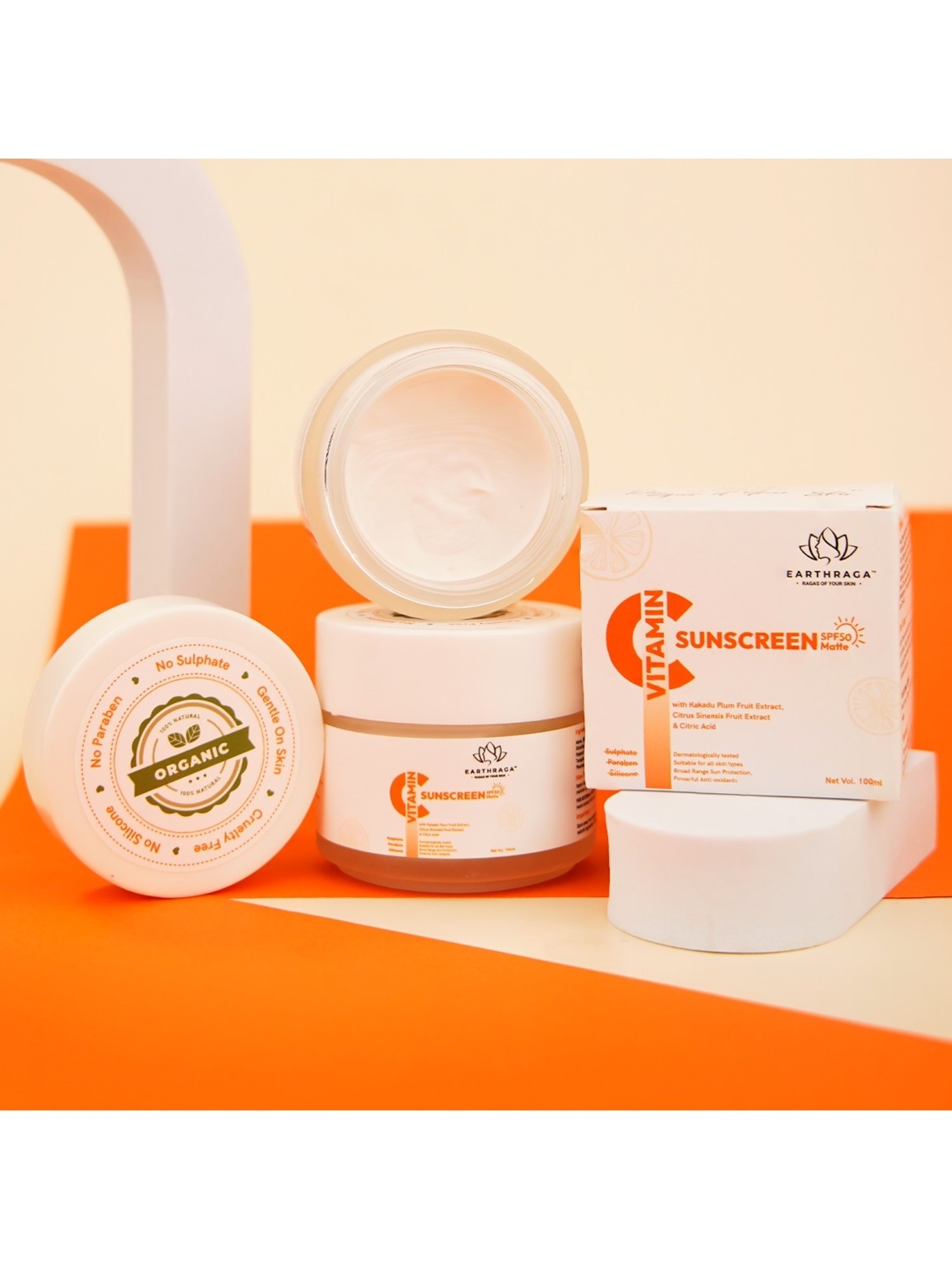 Earthraga Vitamin C Sunscreen SPF 50 Matte - 100 ml