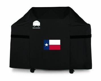 Texas Grill Covers 7553 Premium Cover for Weber Genesis E and S Series Gas Grills with USA Flag Design Including Brush and Tongs (With Texas State Flag)