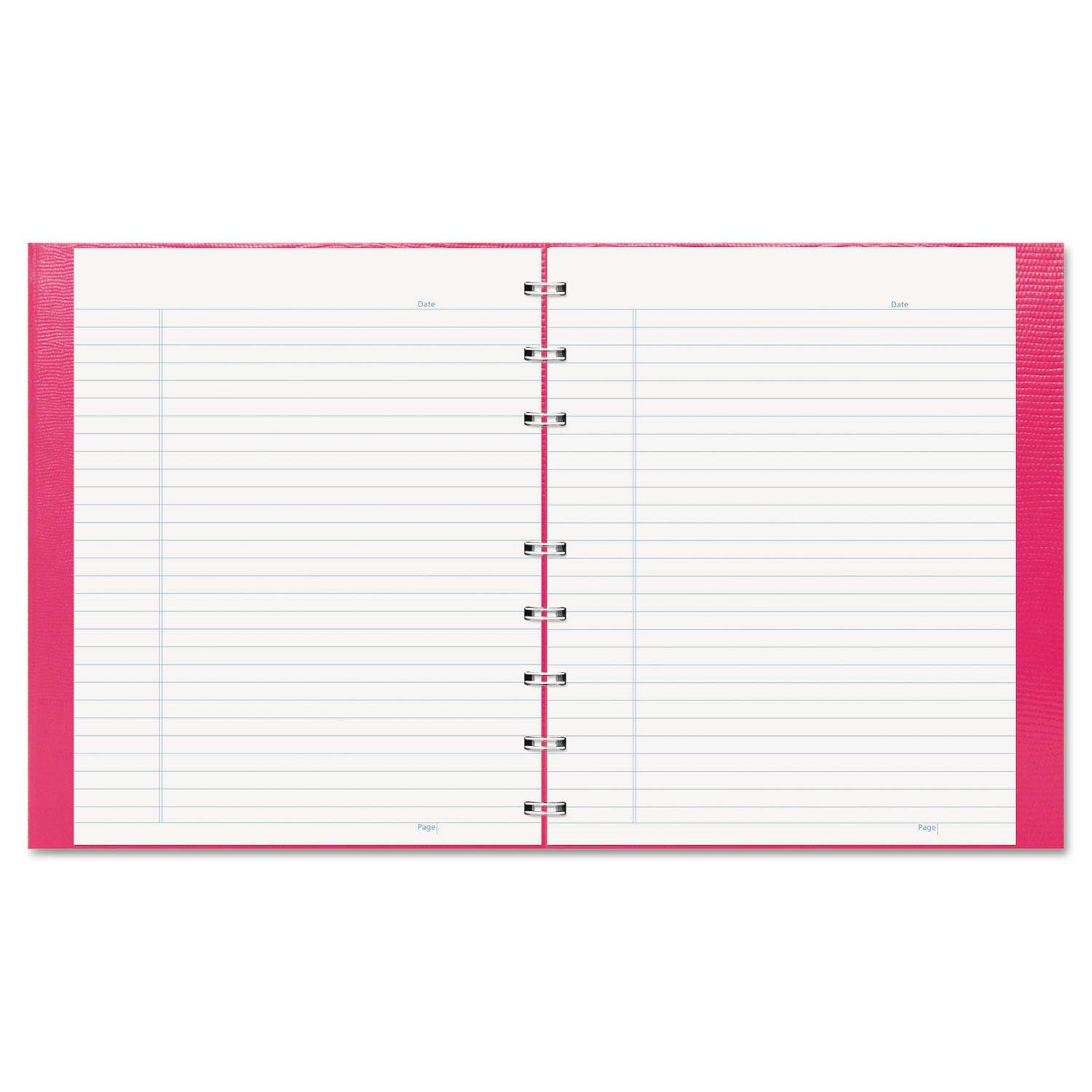 NotePro Notebook 7 1/4 x 9 1/4 White Paper Bright Pink Cover 75 Ruled Sheets