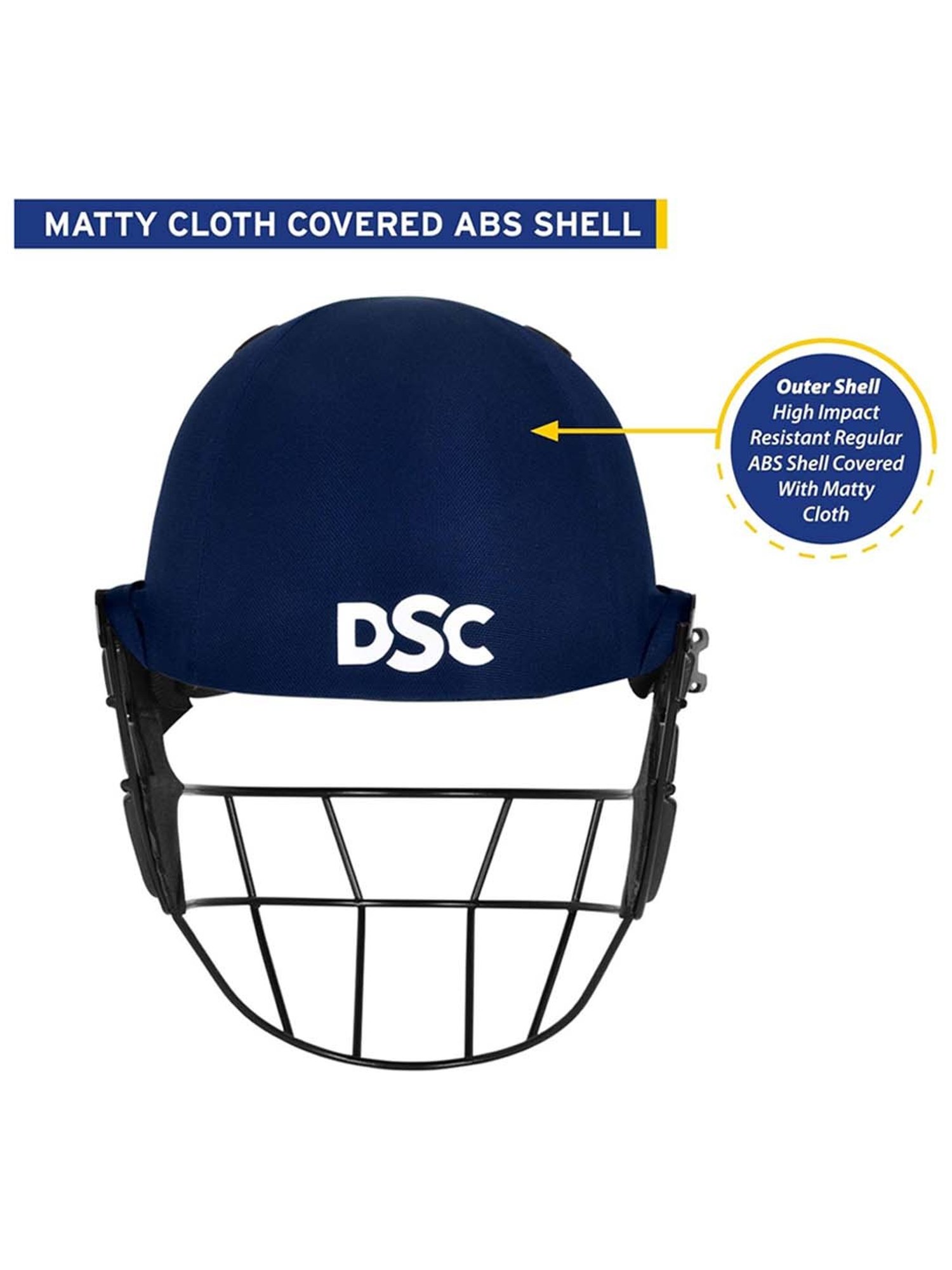 DSC AVENGER PRO Premium Cricket Helmet Fixed Spring Steel Grill, Back Support Strap Size - Small