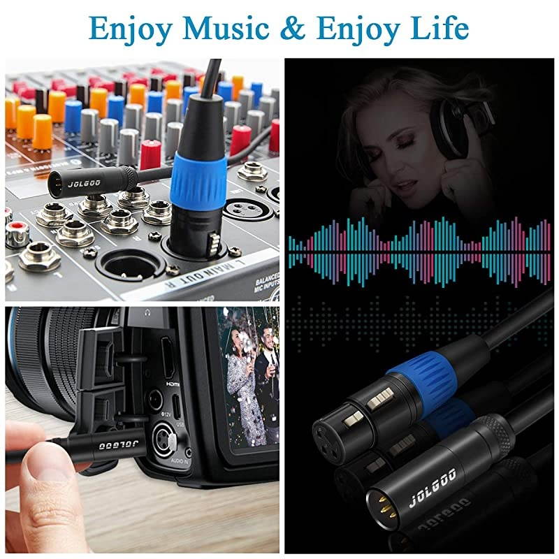 Mini XLR Male to XLR Female Audio Cable, 3-pin Mini XLR Male to XLR Female Cable, for BMPCC 4K Camera Video Assist 4K Sharp 8K, 3.3 Feet -