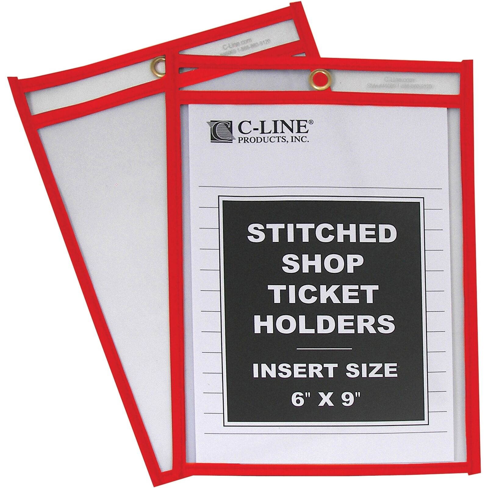 C-Line Shop Ticket Holder 6"Wx9"H 25/BX Red 43969