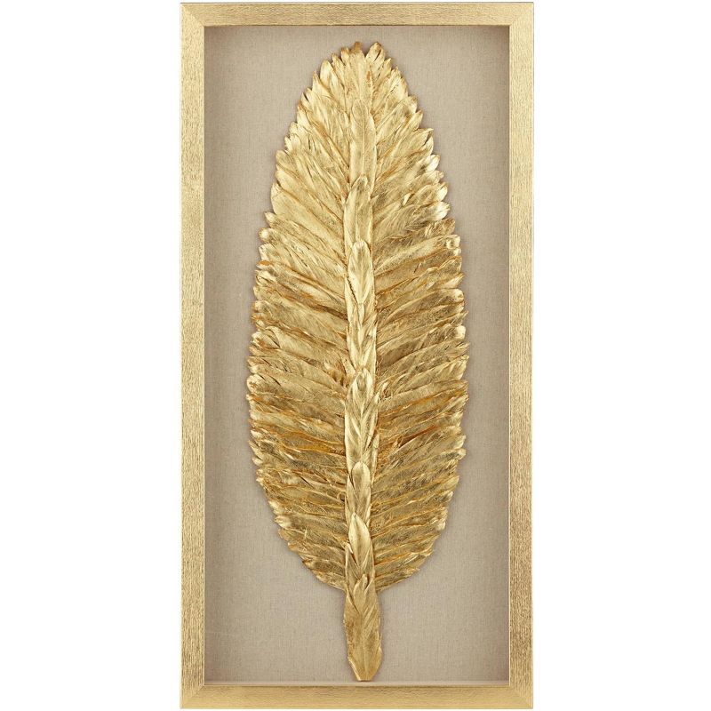 Newhill Designs Golden Feathers 31 1/2" High Wall Art Set of 3