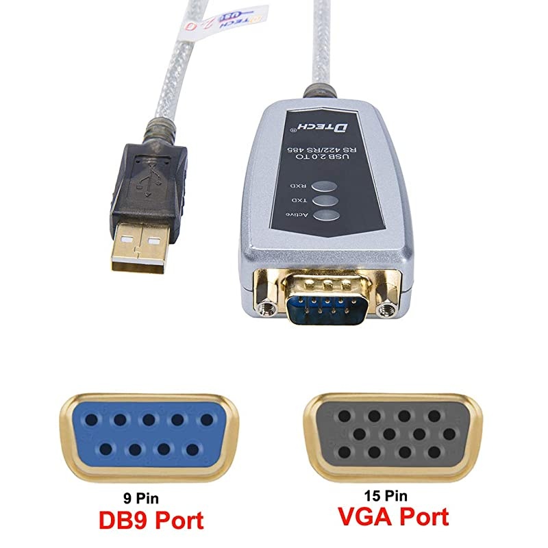 6 Feet USB to RS422 RS485 Serial Port Converter Adapter Cable with FTDI Chip Supports Windows 10 8 7 XP Mac