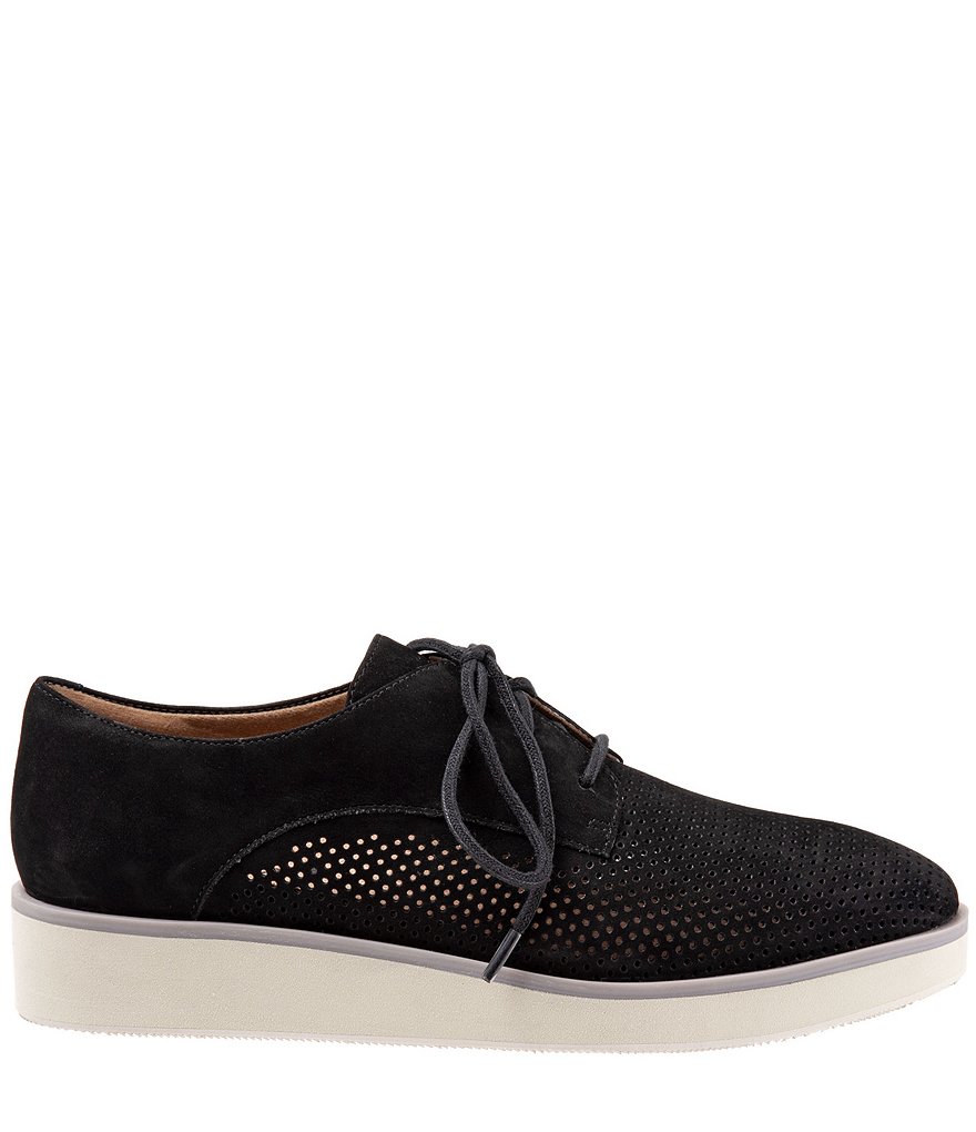SoftWalk Willis Perforated Suede Platform Oxfords