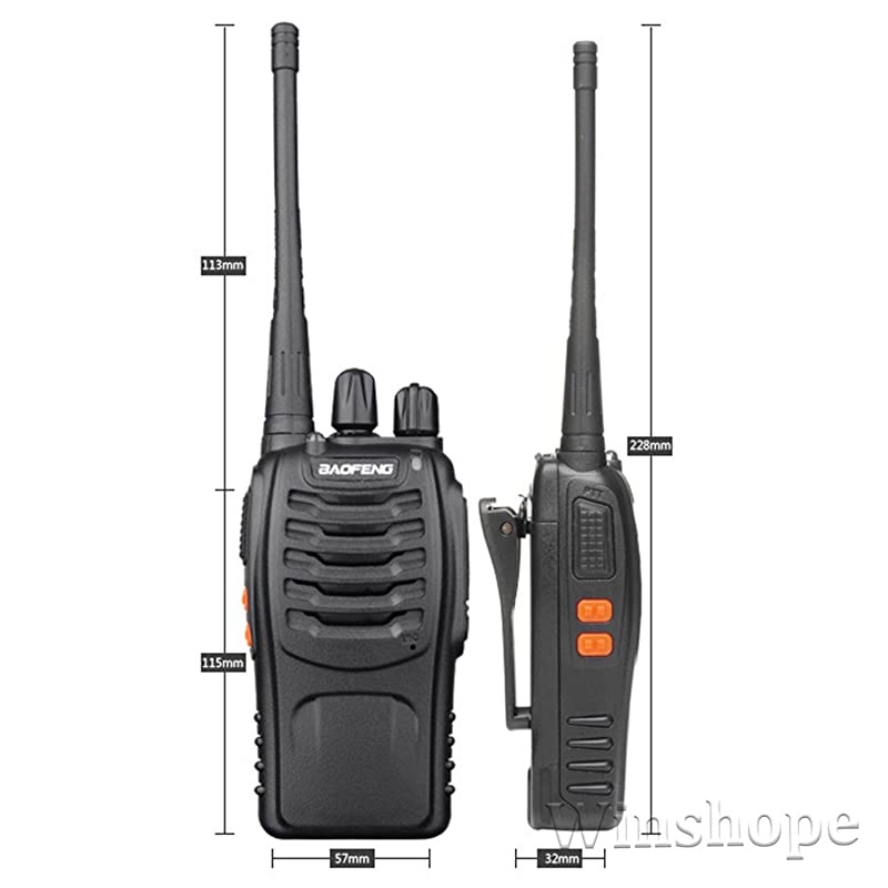Walkie Talkies Long Range FRS Two Way Radios with Earpiece 4 Pack UHF Handheld Reachargeble BF-888s Walkie Talkie for Survival Biking Hiking Li-ion Battery and Charger Included