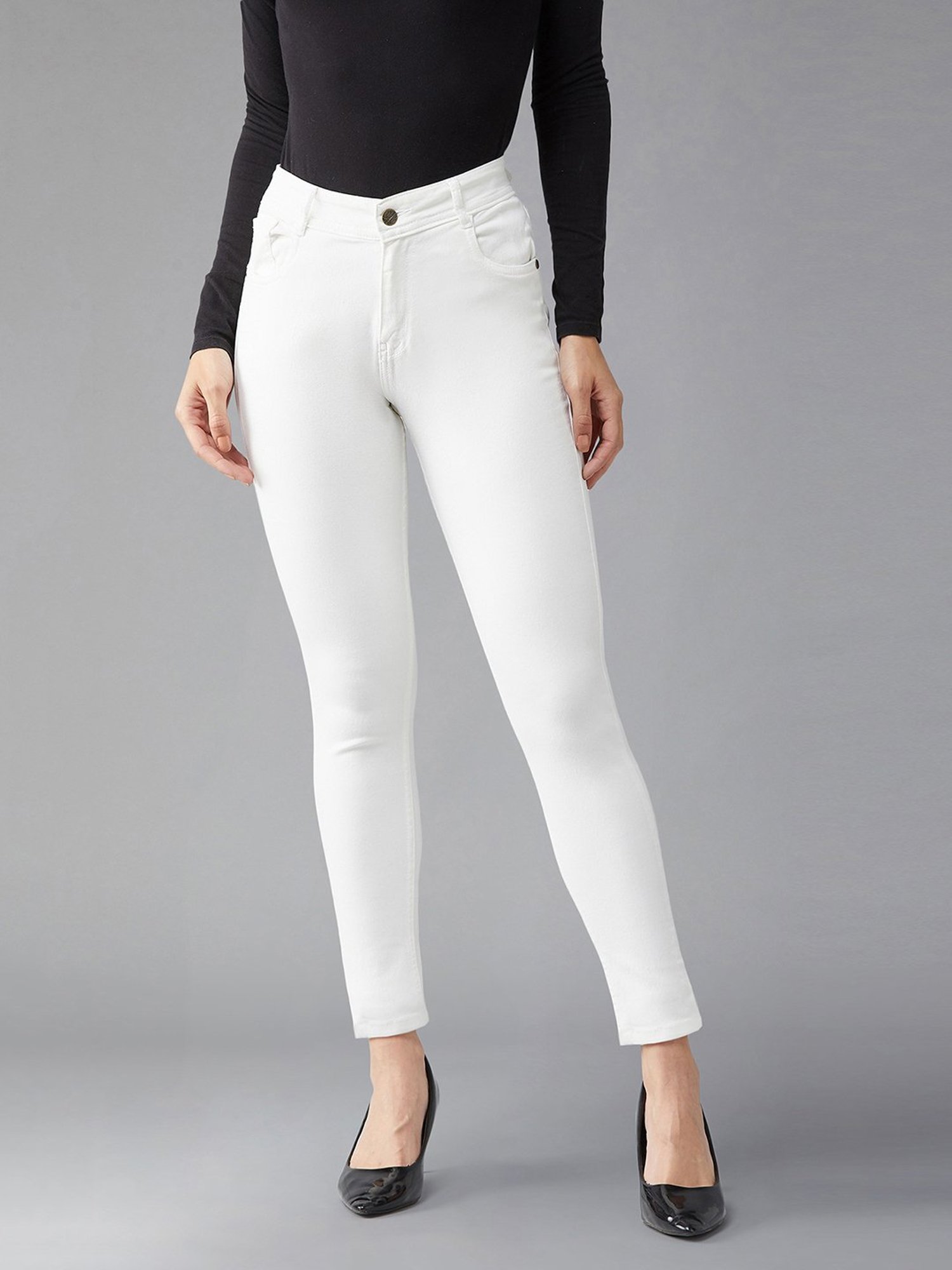 DOLCE CRUDO White Skinny Fit Jeans