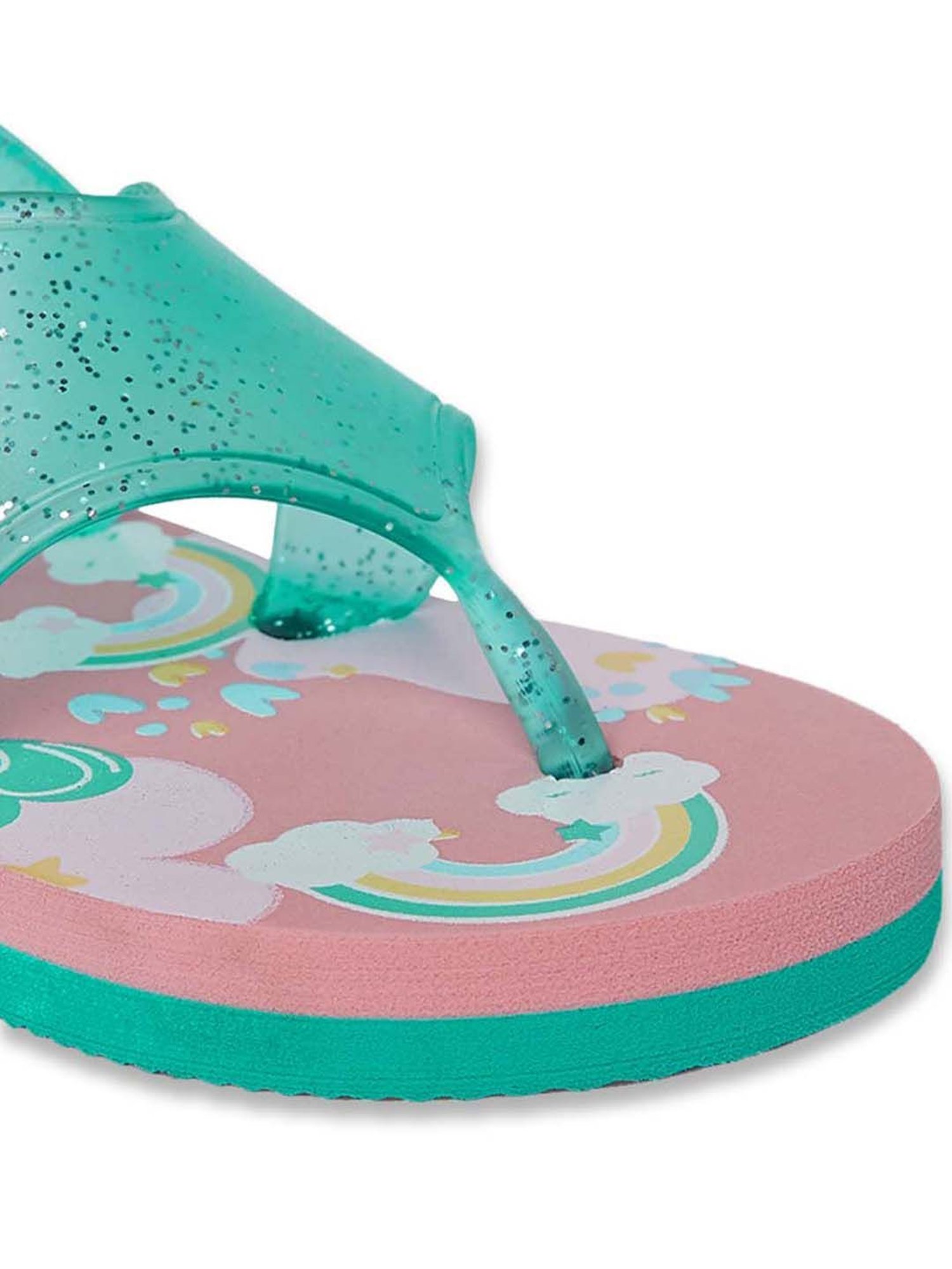 Pantaloons Junior Green & Pink Flip Flops