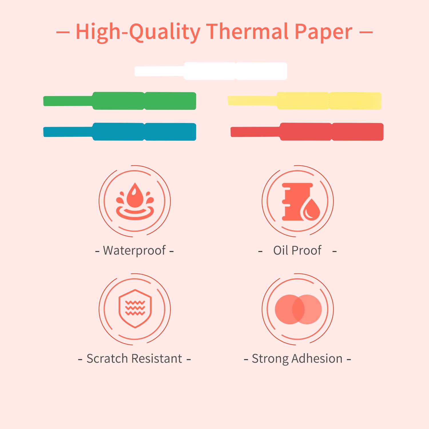 Aibecy Cable Label Paper Self-Adhesive Thermal Paper Roll 12.5*74+35mm 65sheets/roll Compatible with Phomemo D30 Thermal Printer for Home Office Organization
