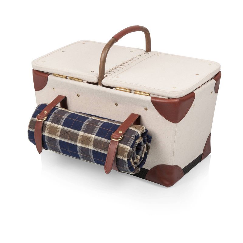Picnic at Ascot Insulated Picnic Basket/Cooler Fully Equipped with Service for 2 - Trellis Green