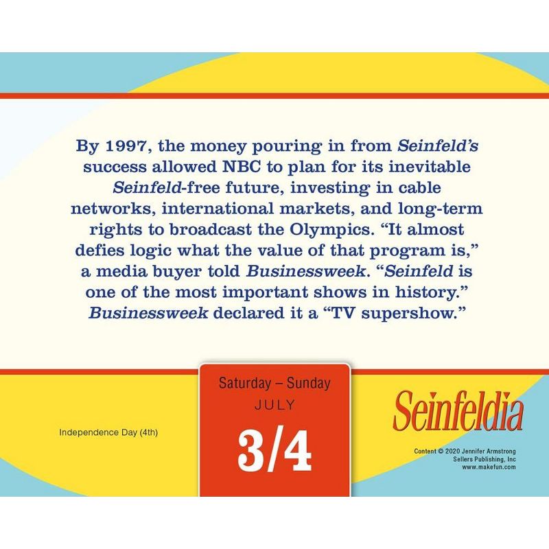 2021 Seinfeldia Trivia from the Show About Nothing Boxed Daily Calendar [Calendar] Armstrong, Jennifer