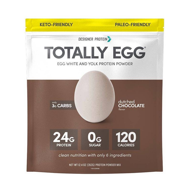 Designer Protein Totally Egg Protein Powder - Dutched Chocolate - 12.4oz