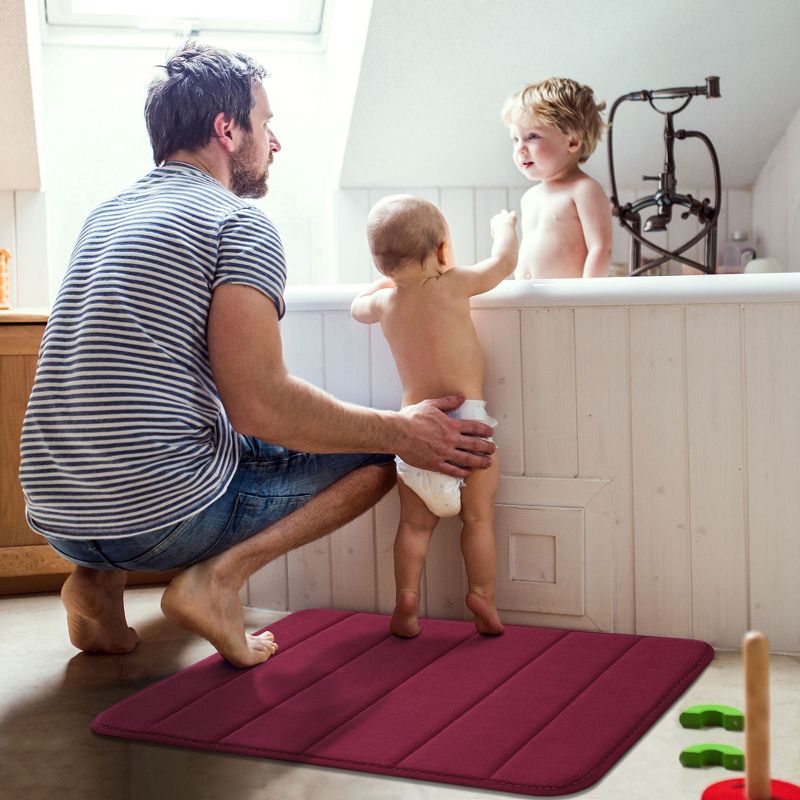 1'4"x2'4" Rectangle Indoor and Outdoor Polyurethane Floor Mat Red - PiccoCasa