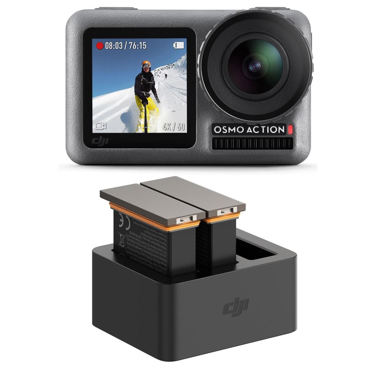 DJI Osmo Action 4K HDR Camera with DJI Part 3 Charging Kit #CP.OS.00000020.01 H