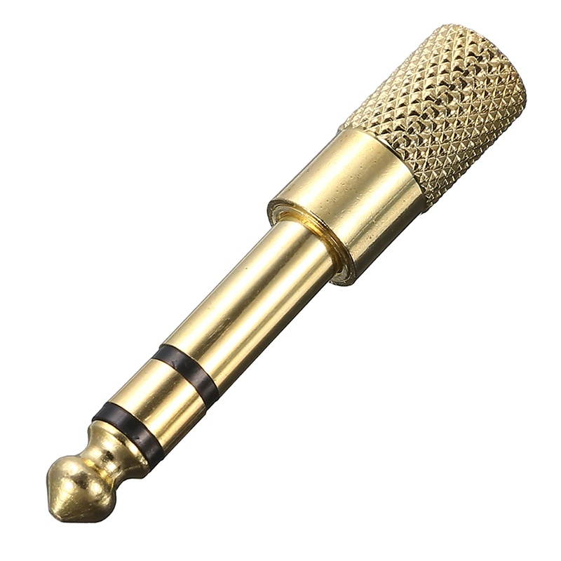 Mayitr 1pc Gold 6.35mm Male To 3.5mm Female Audio Adapter Professional 1/4" Male to 1/8" Female Audio Stereo Headphone Adapters
