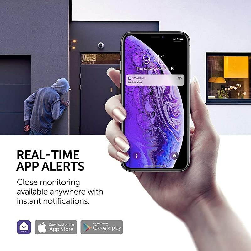 Security Camera Outdoor,  Wireless Cam Pro 1080P (SD Card Included), Home Security Camera System with APP, Motion Detection, Rechargeable, 2-Way Audio, IP66 , Local & Cloud Storage, Night Vision