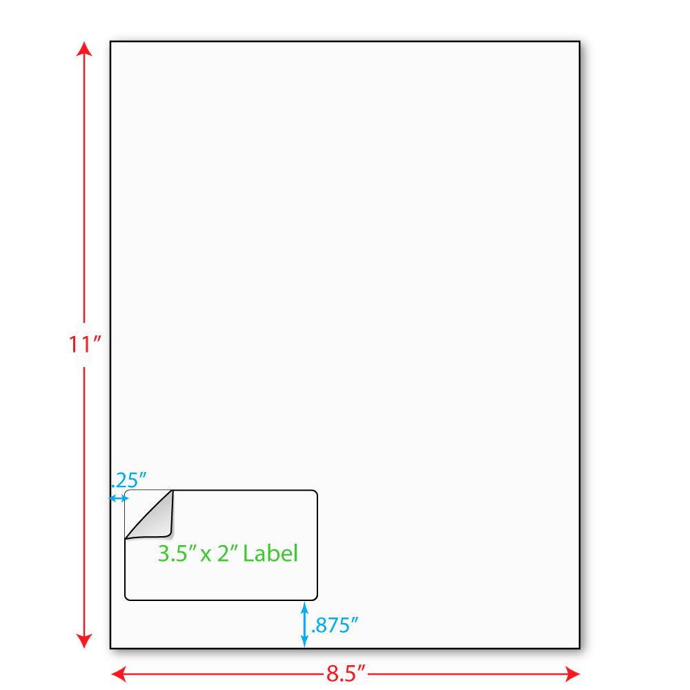 3-1/2" x 2" (3.5" x 2") Integrated Laser Label Form Sheets, 1 Label Left Edge (Carton of 1000)