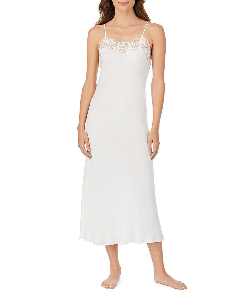 Miss Elaine Petite Silky Knit Square Neck Short Sleeve Checked Print Short Nightgown