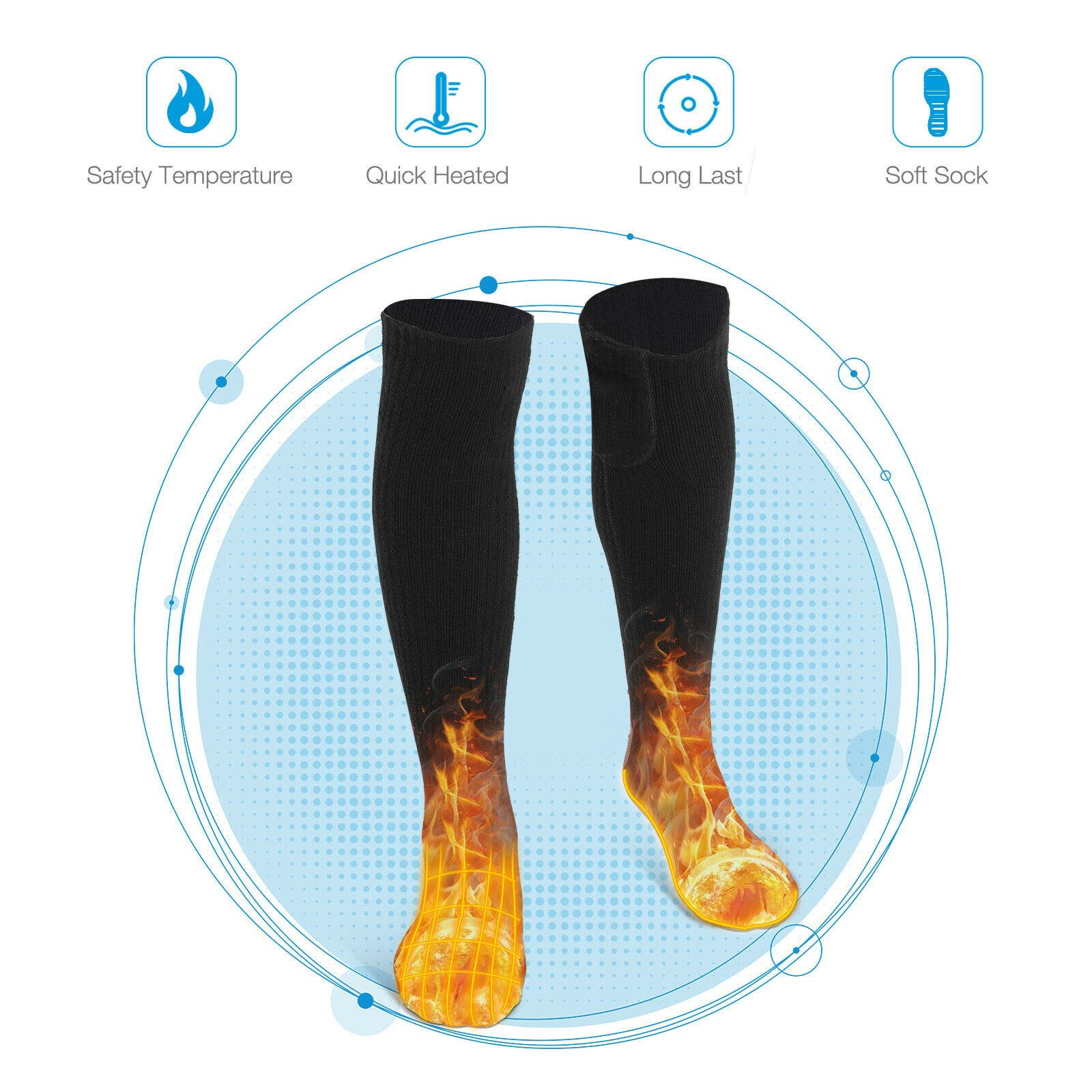 3400mAh Rechargeable Heat Socks  Heated Socks for Men Women