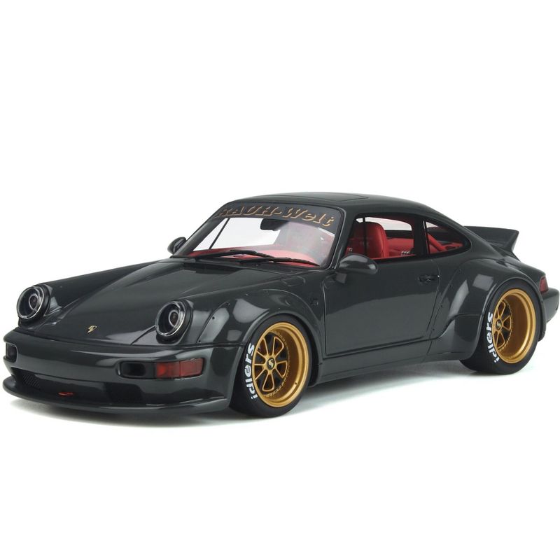 Porsche RWB Body Kit Bourgogne Green with Red Interior 1/18 Model Car by GT Spirit