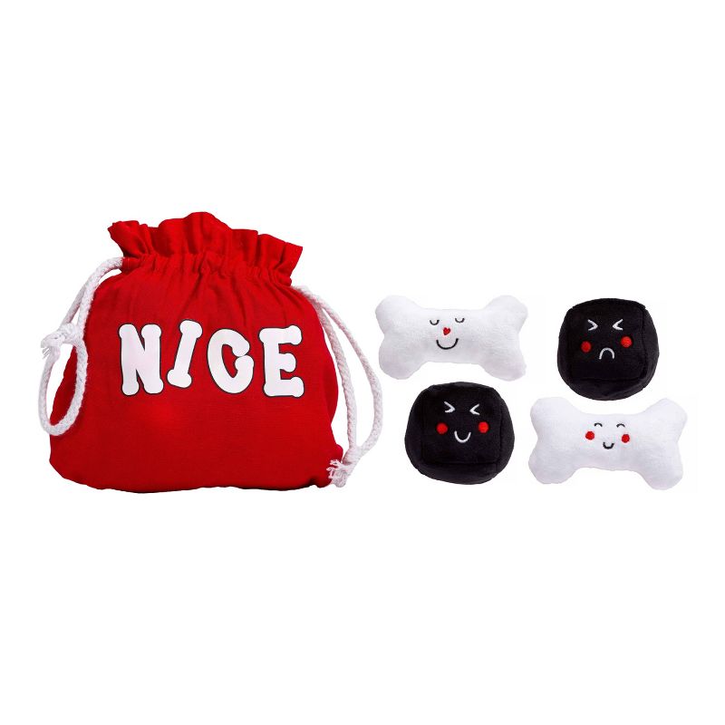 Pearhead Feliz Naughty and Nice Reversible Bag and Dog Toy Set
