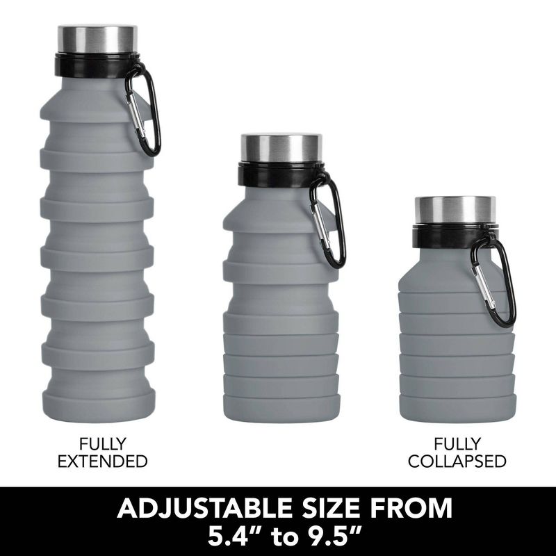 Brookstone 18.5oz Ridge Collapsible Portable Drinkware - Gray