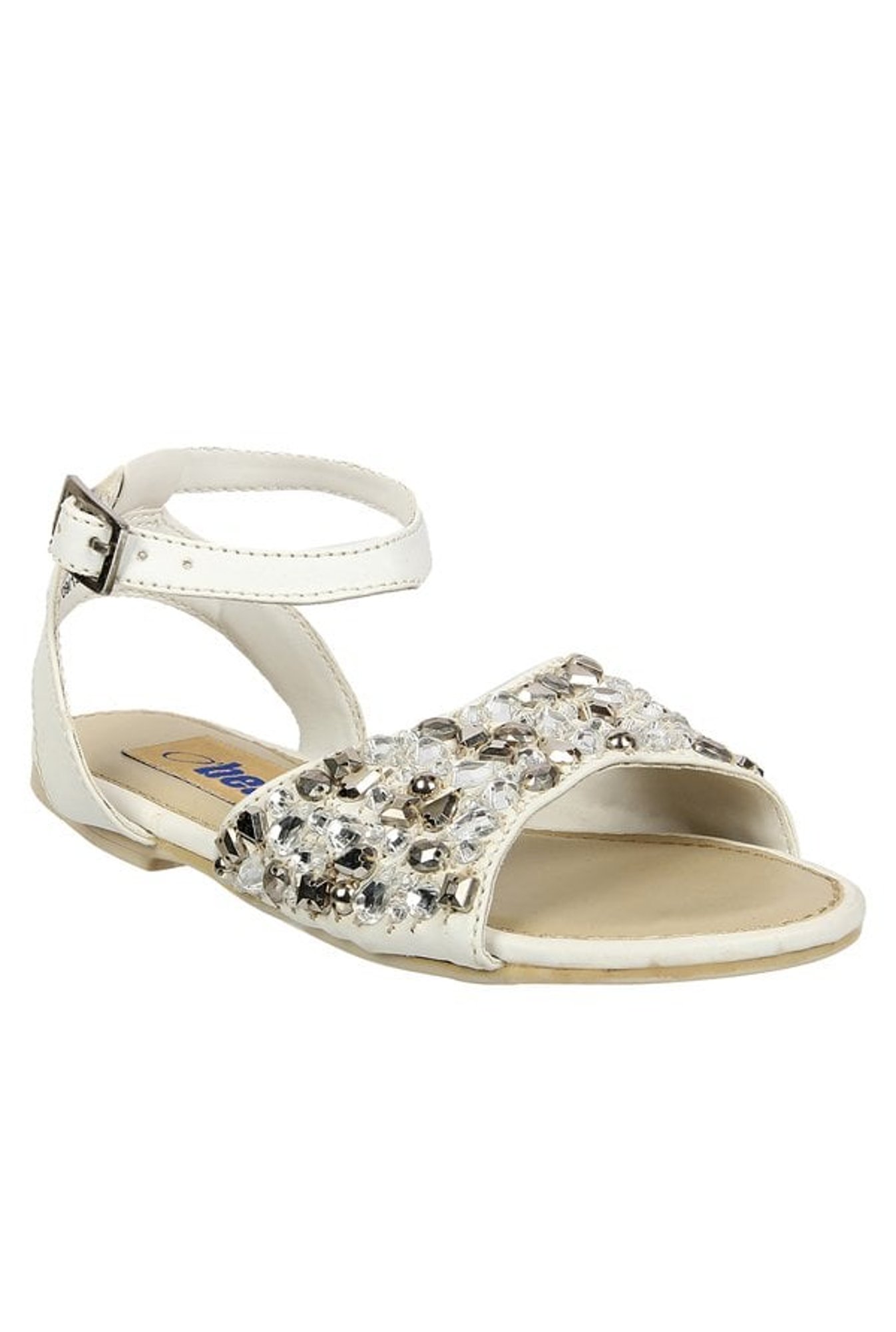 Beanz Diana White Ankle Strap Sandals