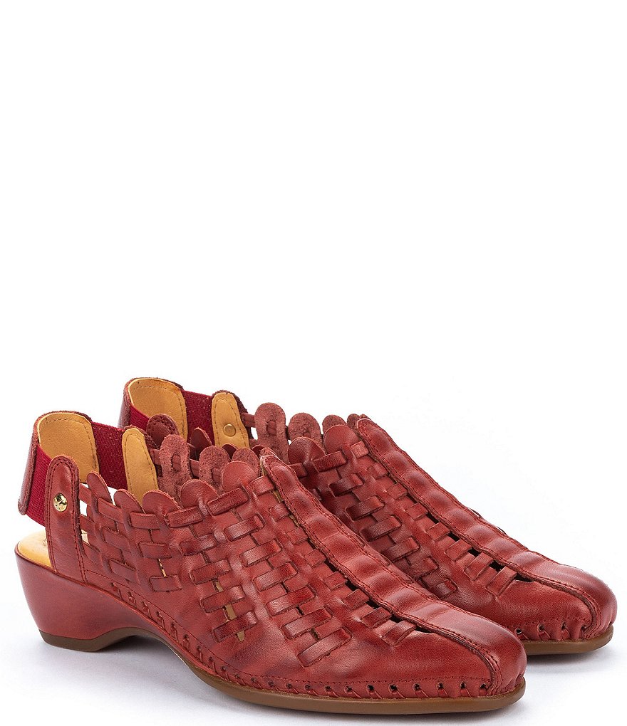 Pikolinos Romana W96 Leather Sling-Back Fisherman Wedges