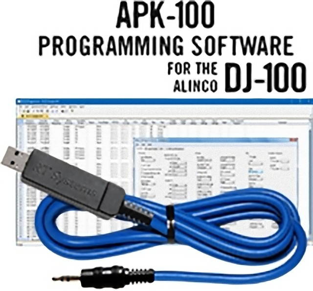 RT Systems APK-100-USB Programming Software and USB-29A Cable for the Alinco DJ-100 HT Handheld Radio