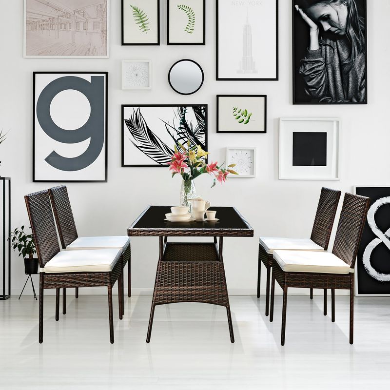 3pc Outdoor Wicker Conversation Set with Sofa Chairs & Table - Crestlive Products